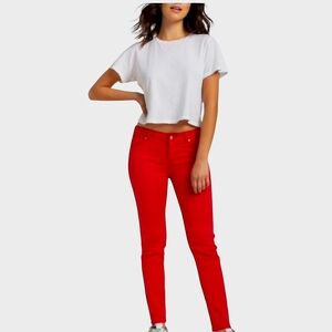 Vibrant Red Skinny Jeans for Women By CP Jeans (NWOT)